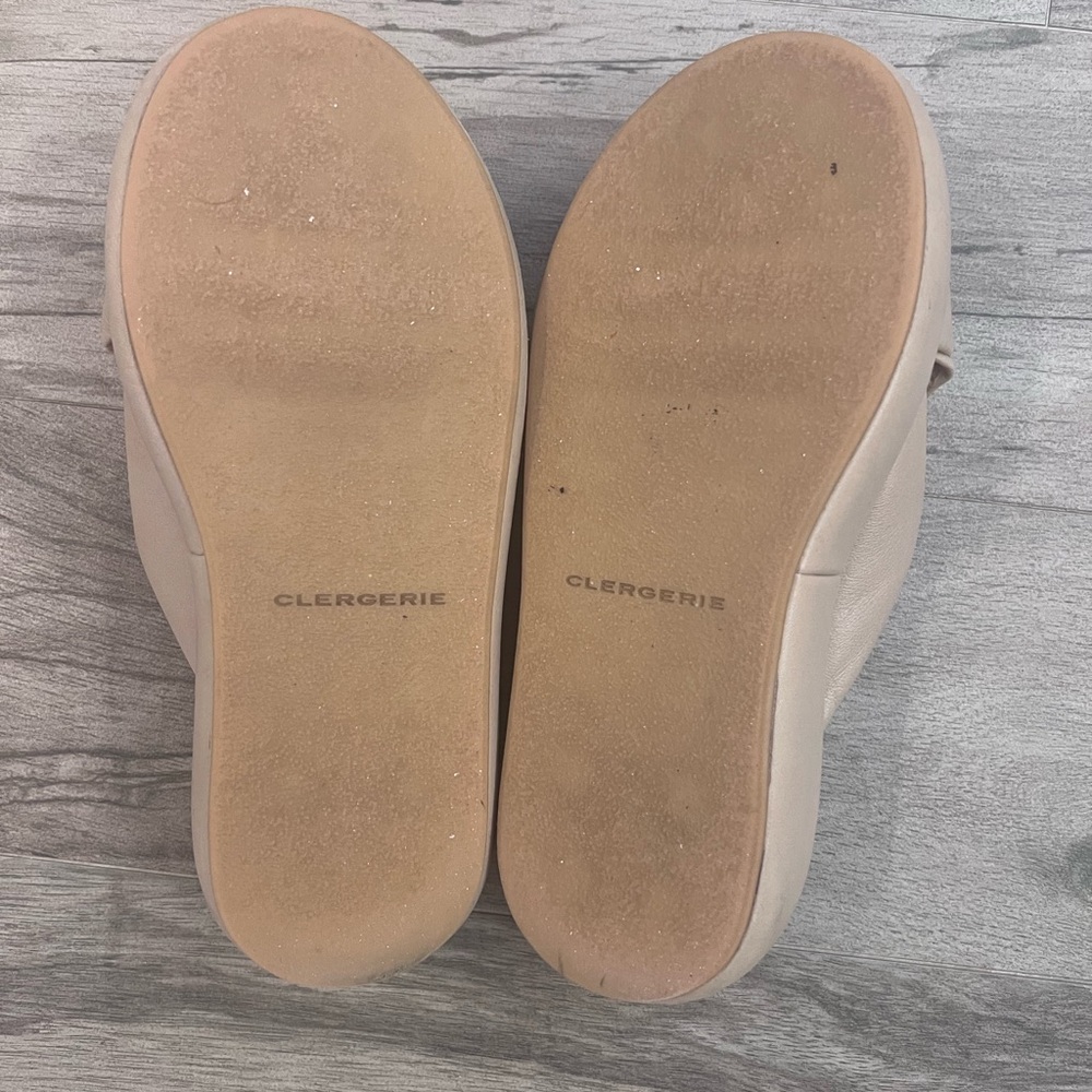 Clergerie Cream Minimalist Mules with Cushioned Footbed Size 37.5 - Picture 4 of 4